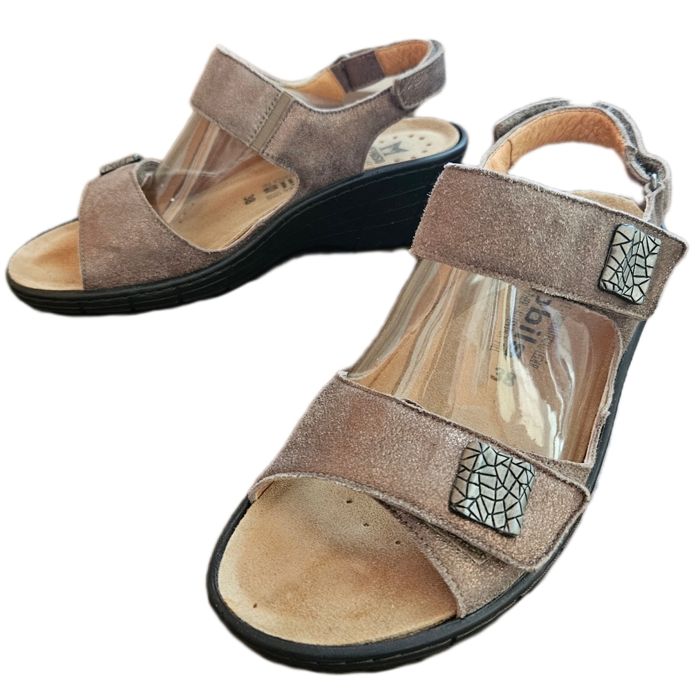 Mephisto‎ Mobilis Maryse Heeled Slingback Sandals Women's 38 8 Leather Comfort